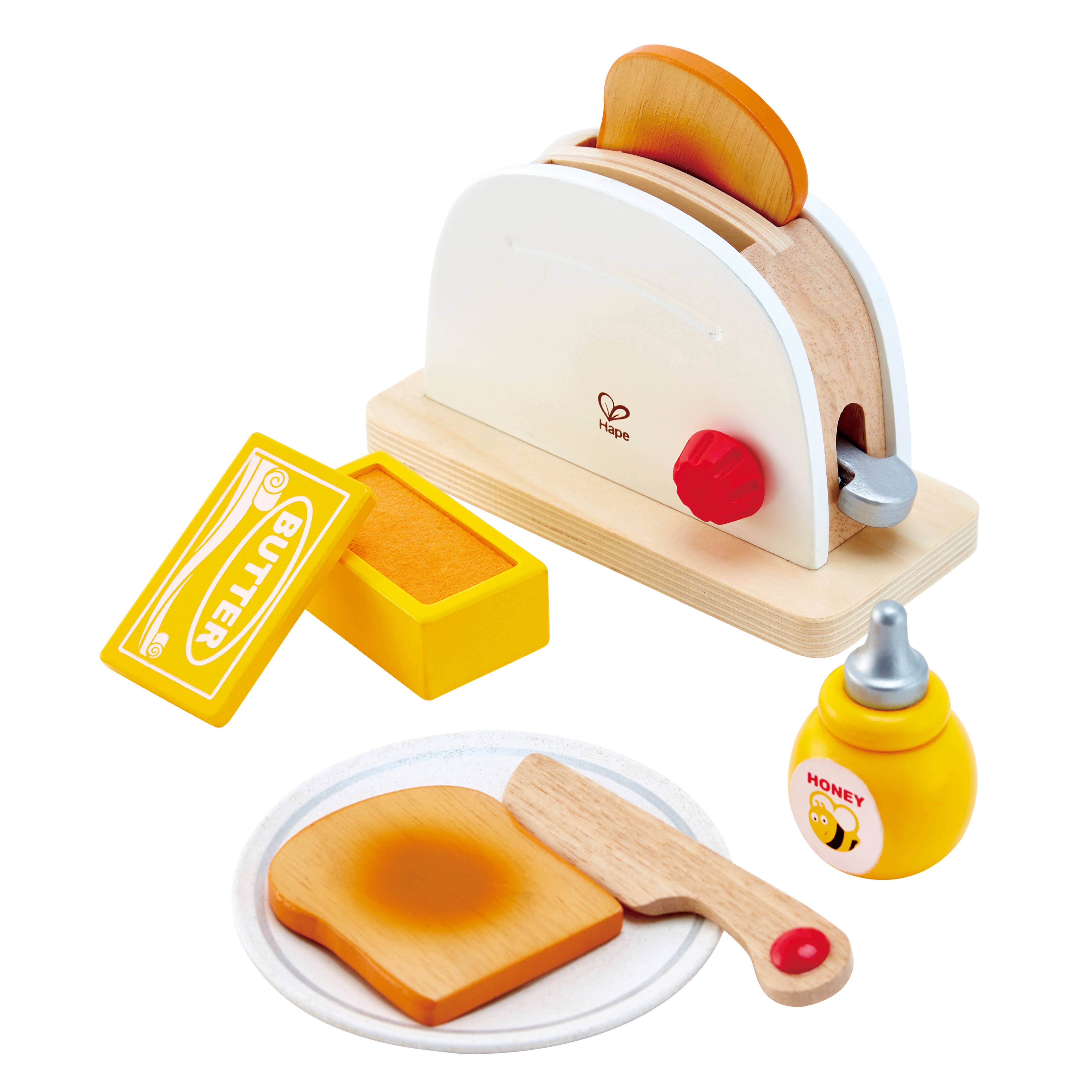 Pop-Up Toaster Set - Wooden Pretend Play Breakfast Set - 3+
