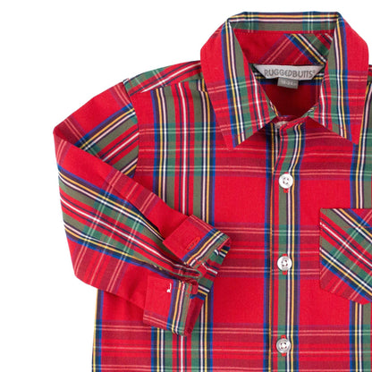 Red Tartan Plaid Button Down Shirt