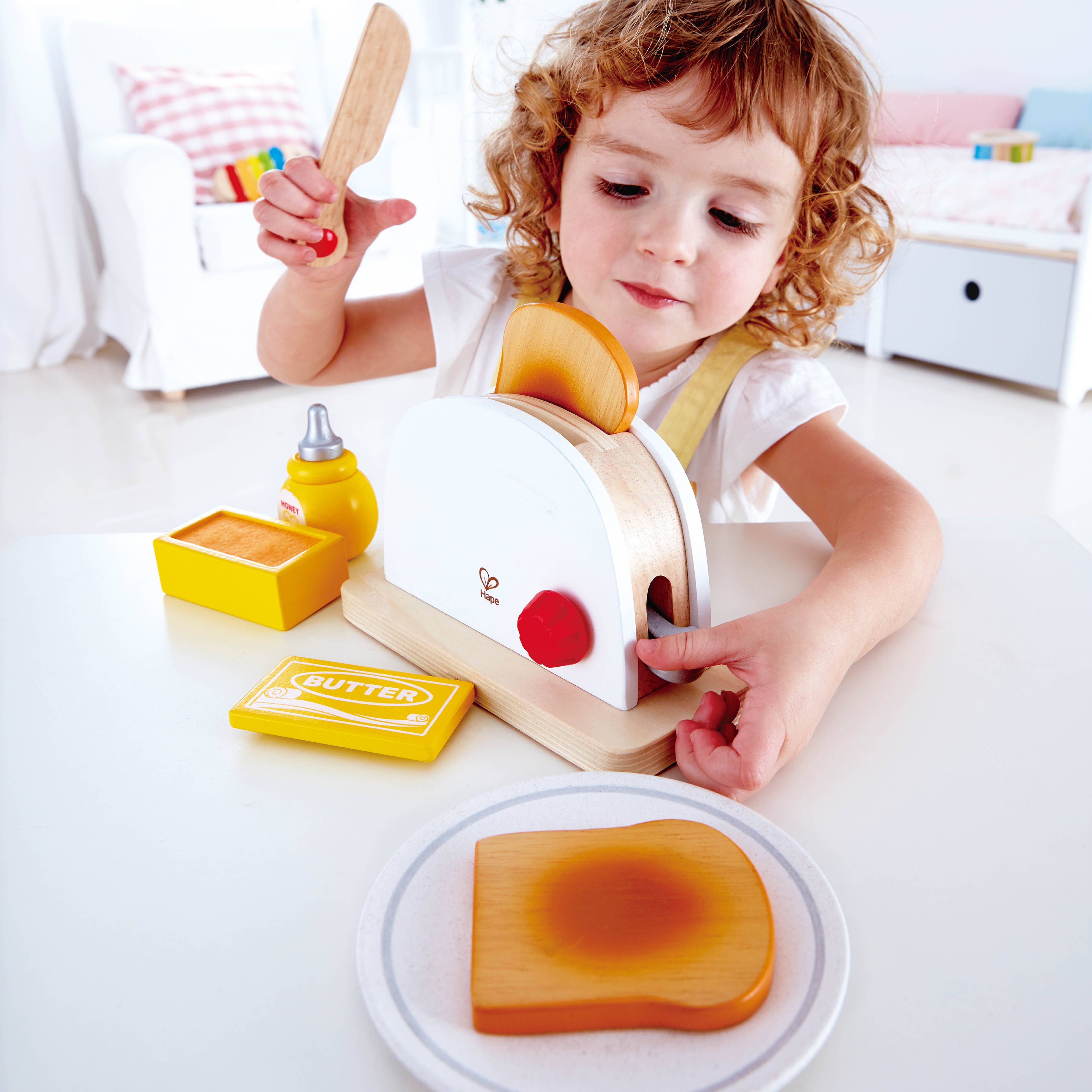 Pop-Up Toaster Set - Wooden Pretend Play Breakfast Set - 3+