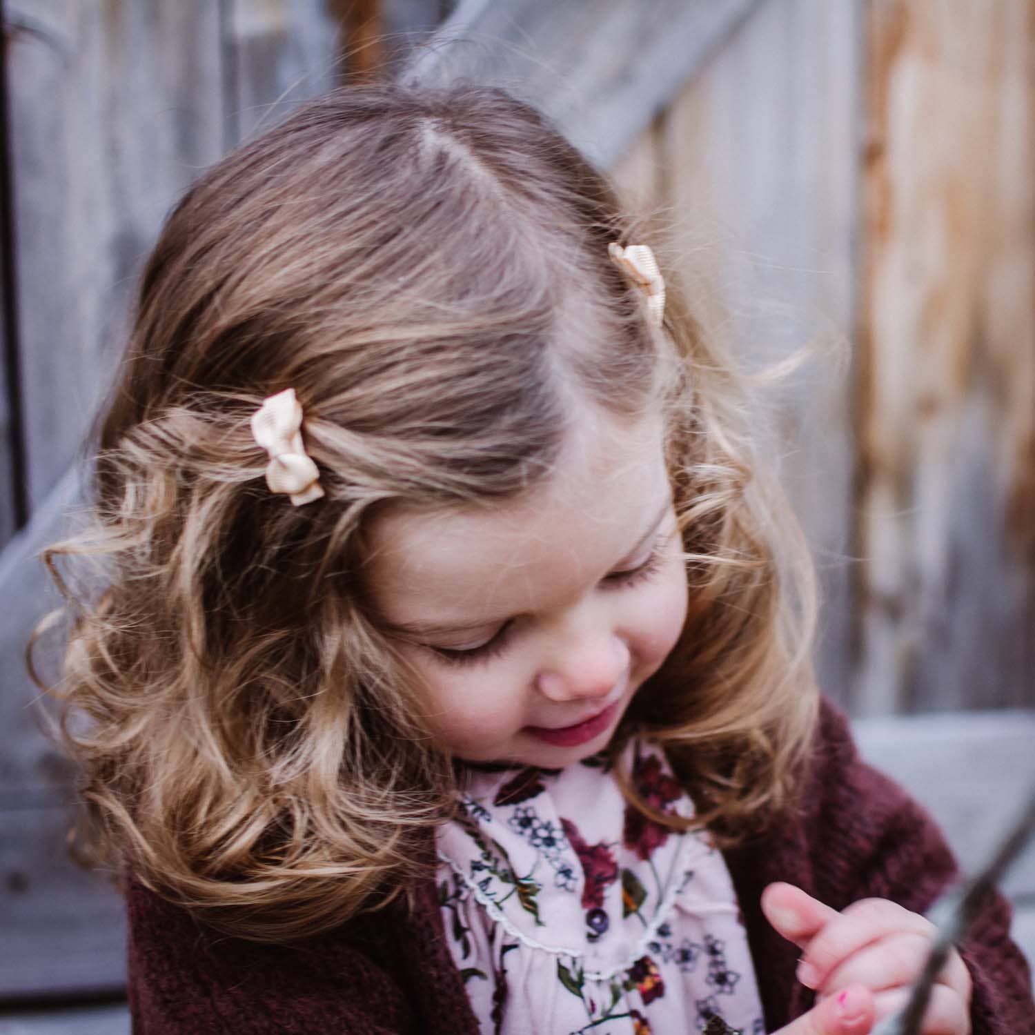 Mini Grosgrain Bows on Snap Clips (Set of 10): Coral Kingdom