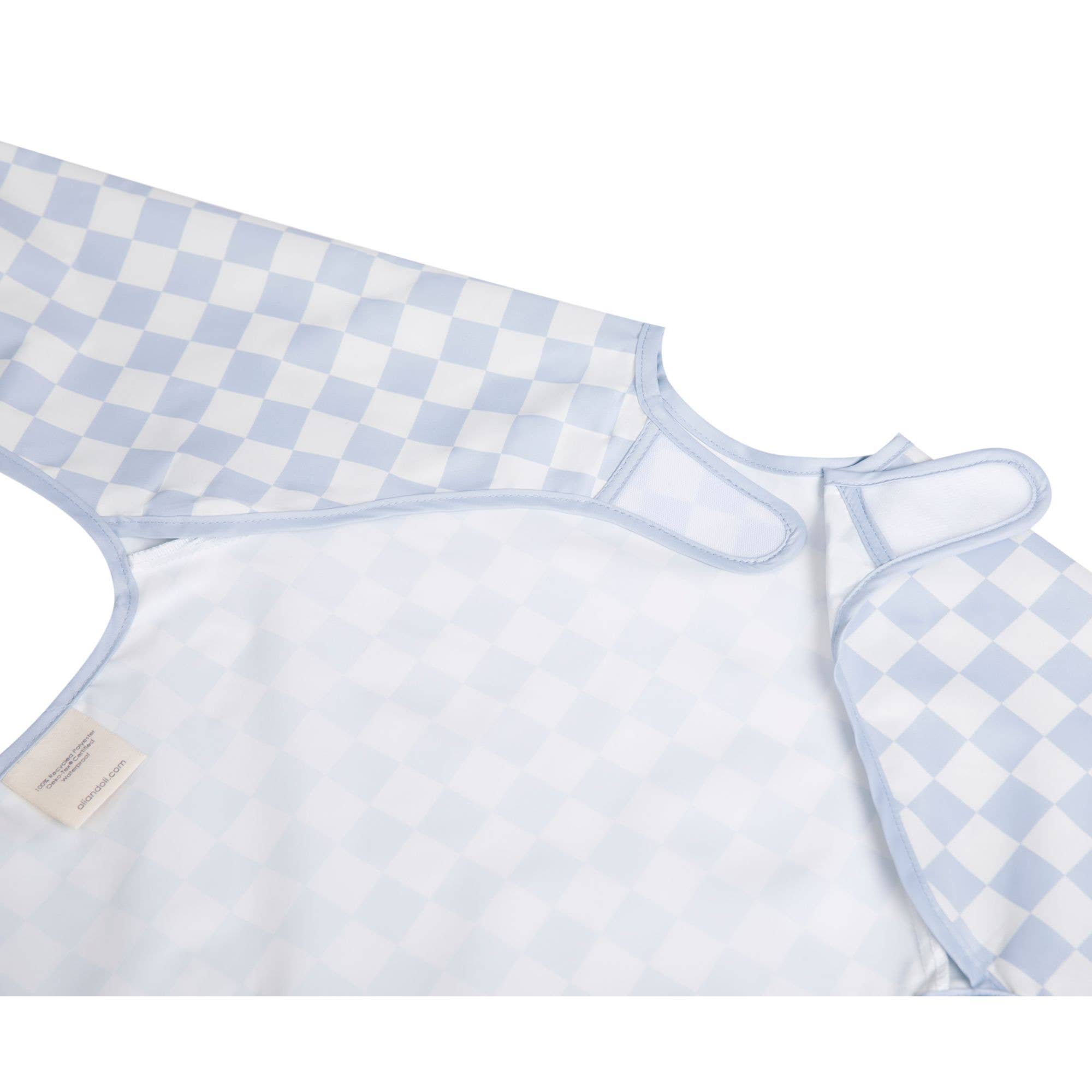 Blue Checkers Smock Bib