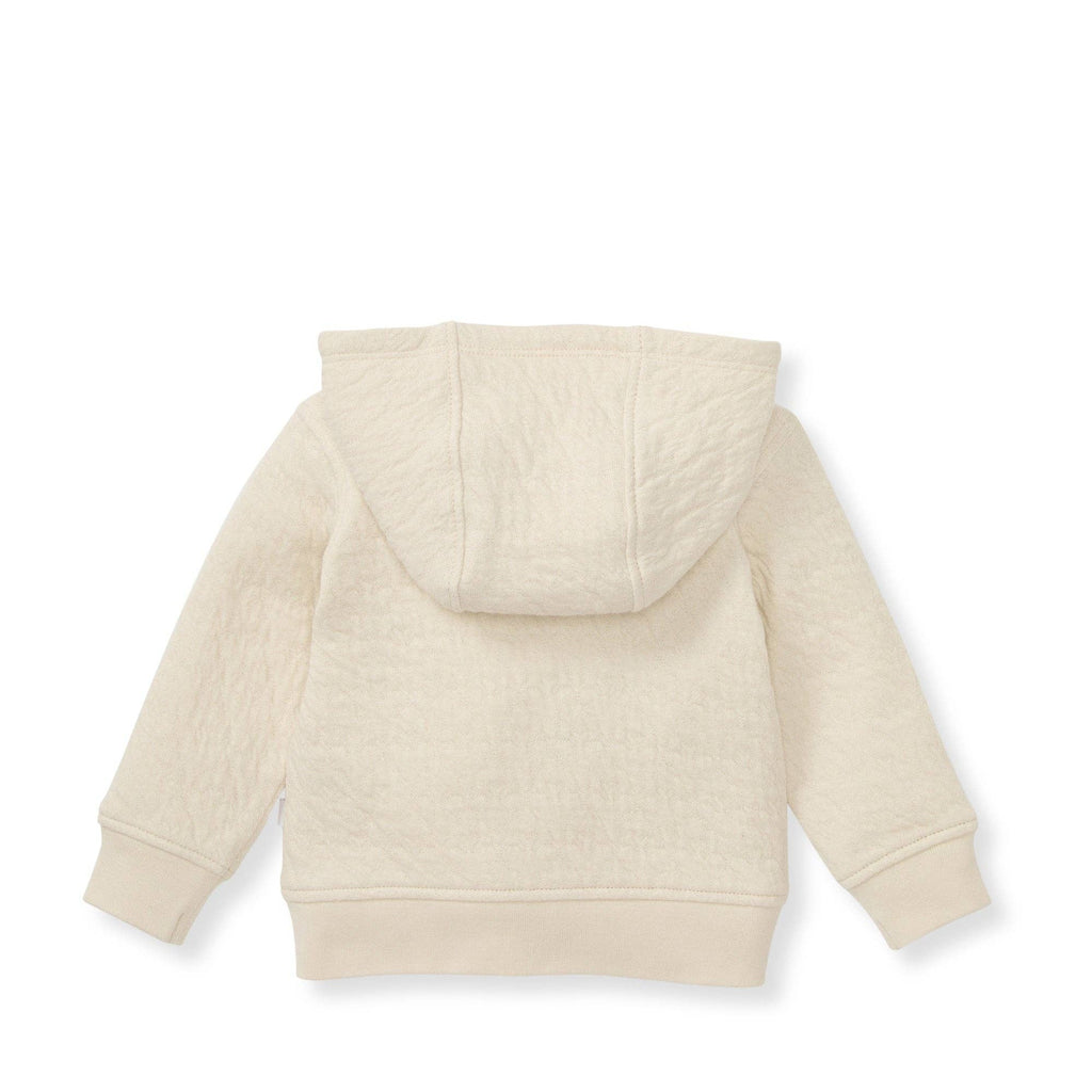 Quilted Zip-Up Hoodie in Oat