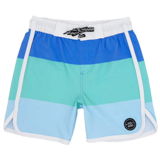 Marina Blue Block Stripe Boardshort