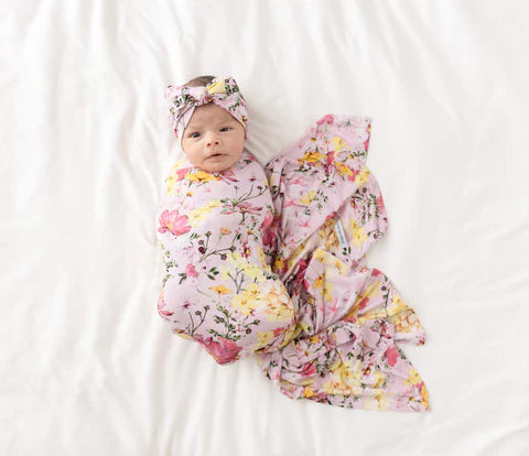 Gaia Infant Swaddle and Headwrap Set
