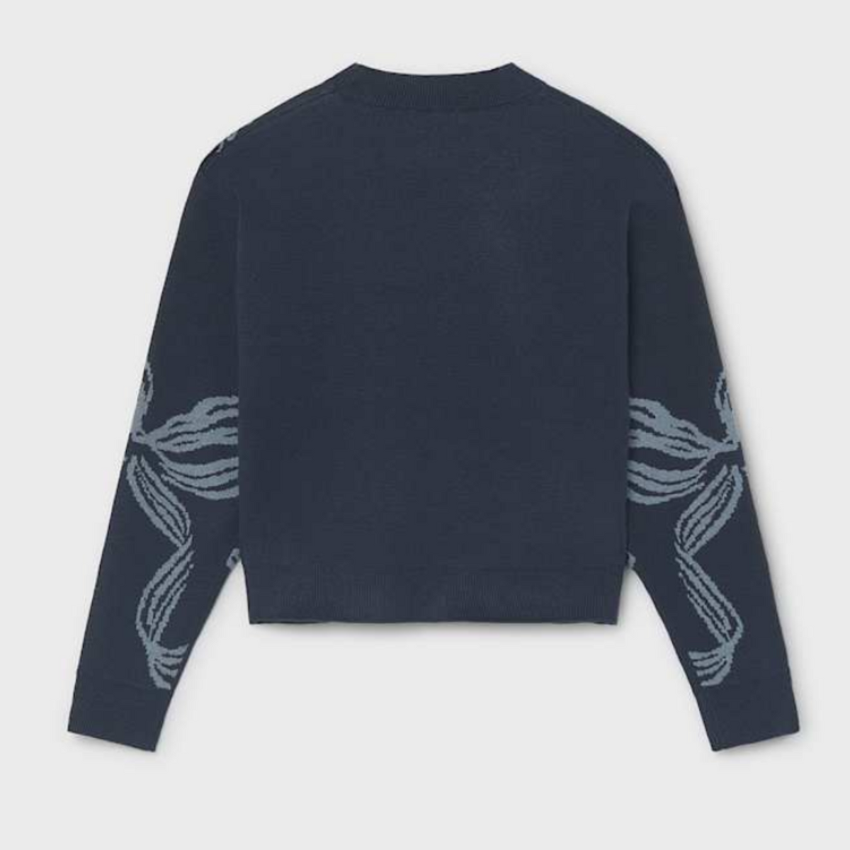 Ink Blue Bow Knit Sweater