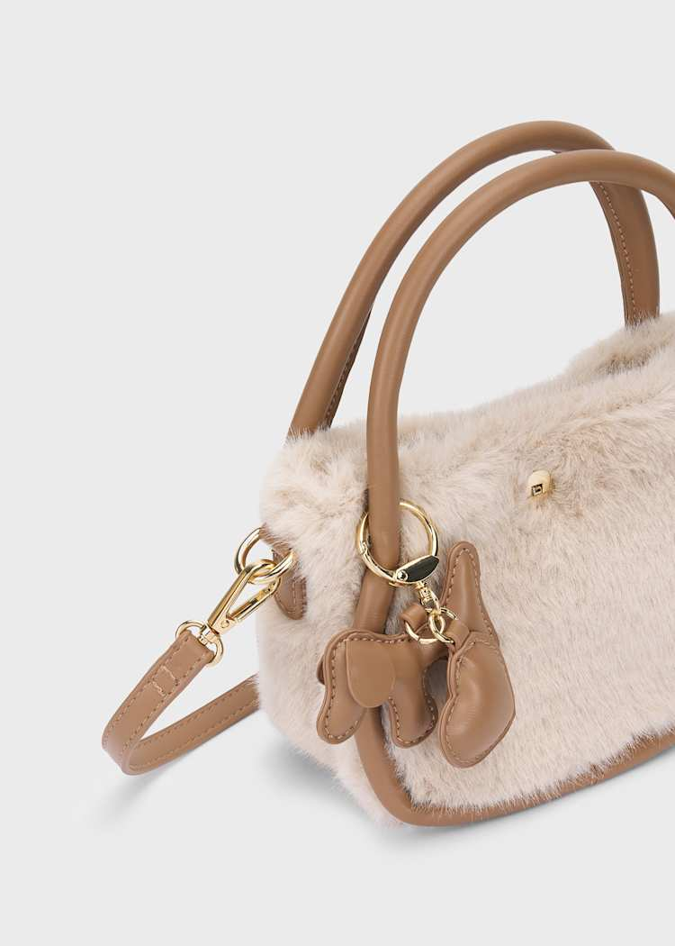 Faux Fur Bag with Dog Charm