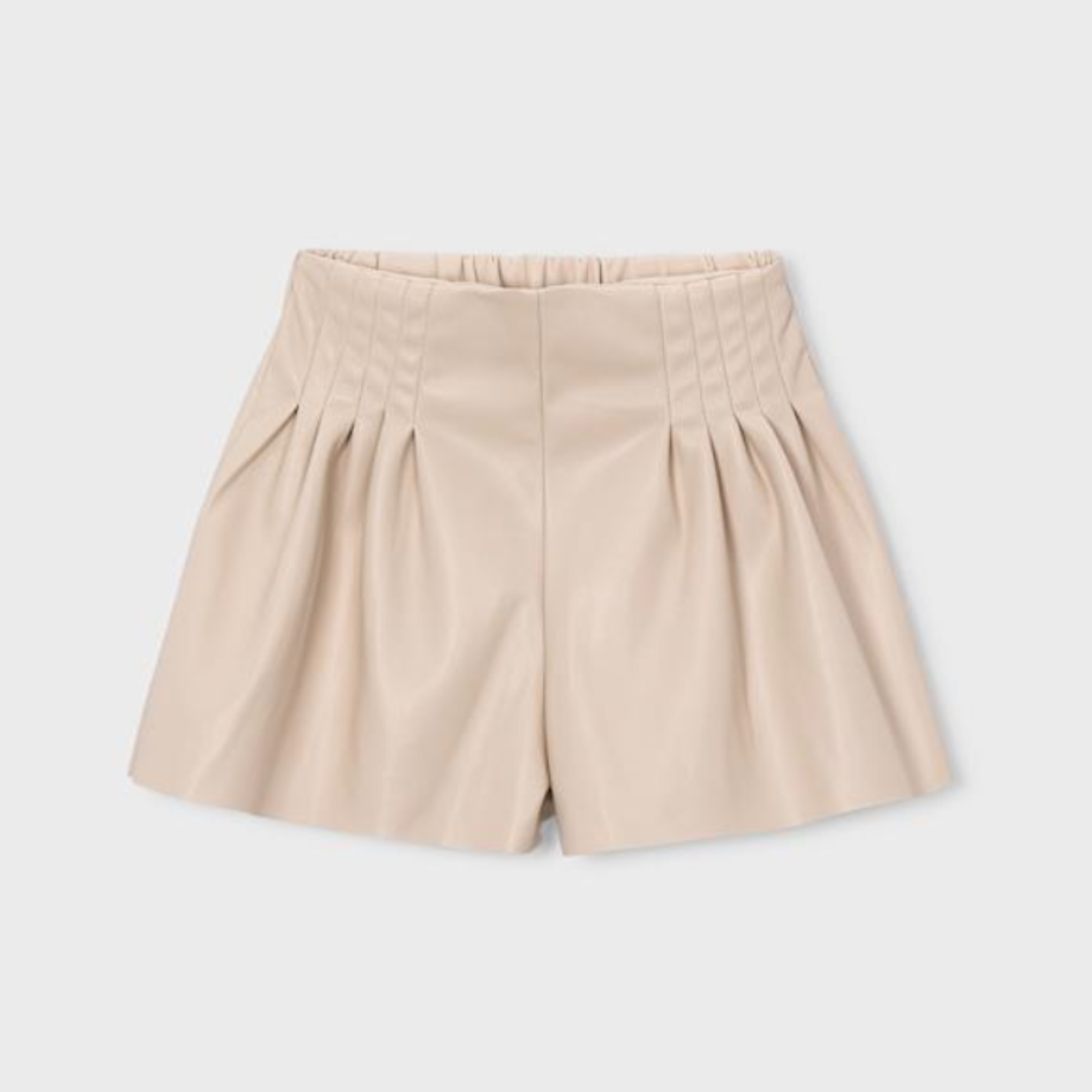 Biscuit Faux Leather Shorts