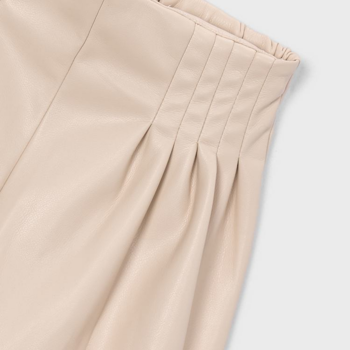 Biscuit Faux Leather Shorts
