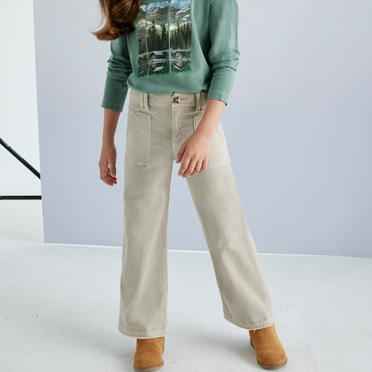 Sepia Wide Leg Twill Pants