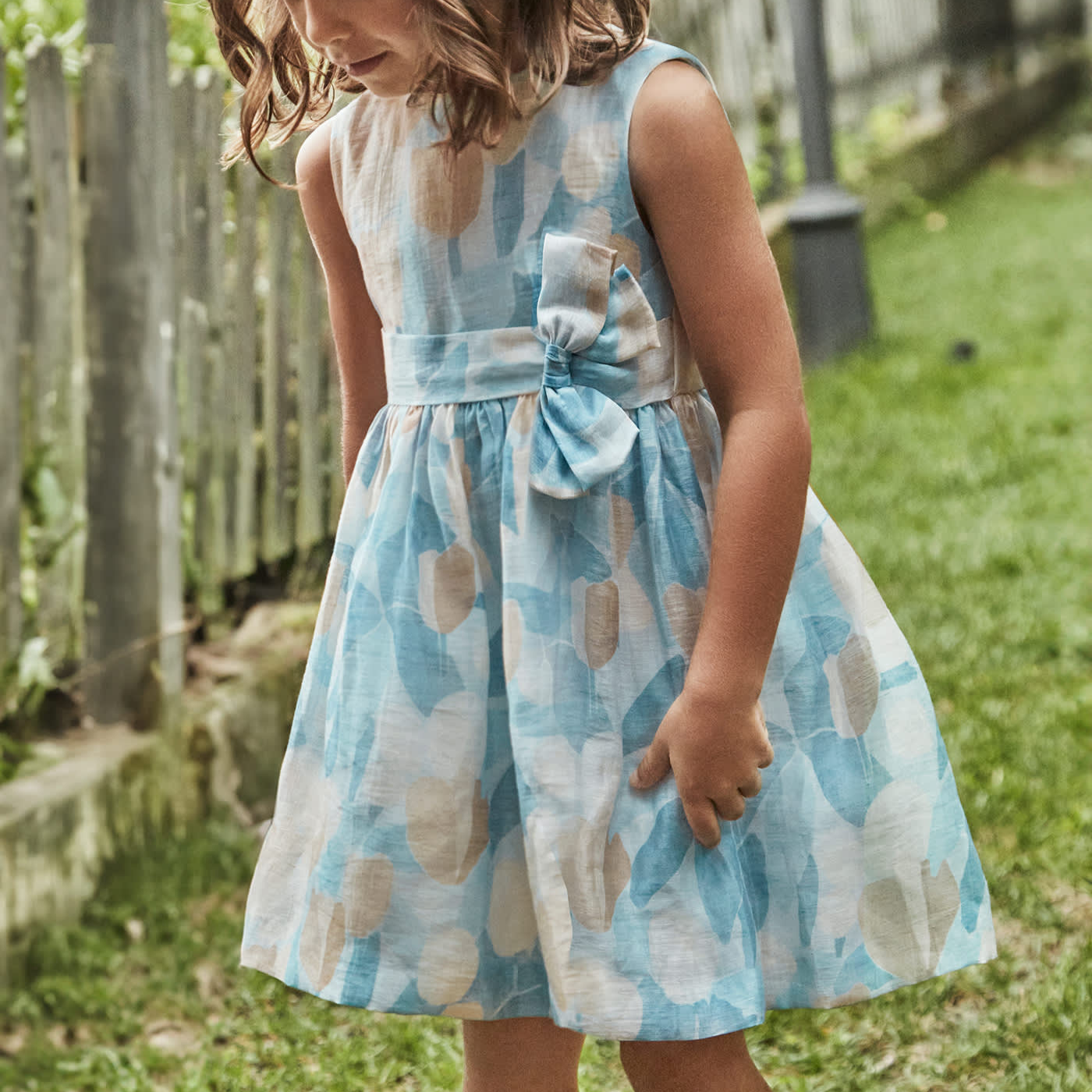 Blue Tulip Floral Print Dress