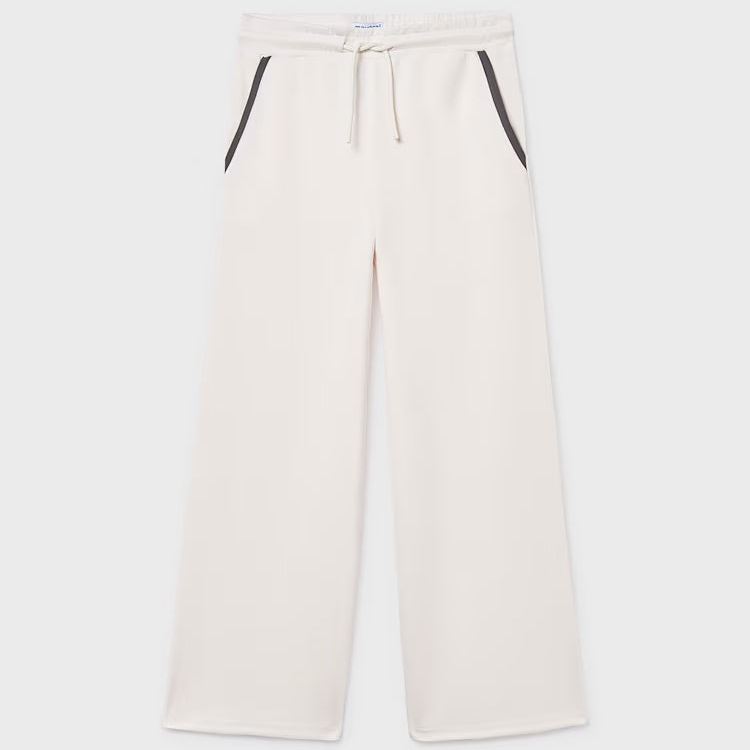 Bone Color Wide Leg Pant