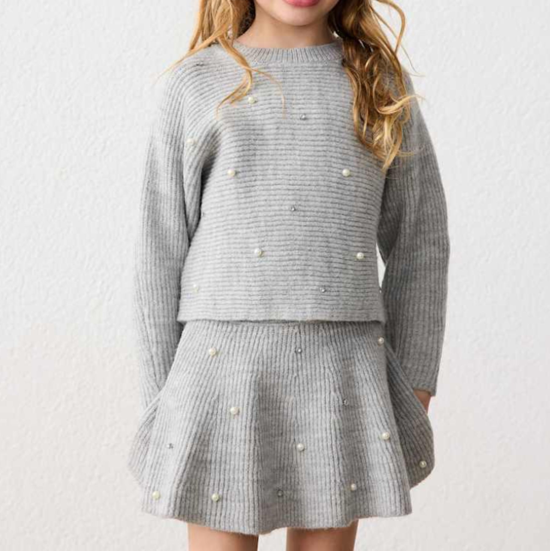 Mixed Gray Knit Skirt
