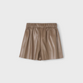 Coffee Faux Leather Shorts
