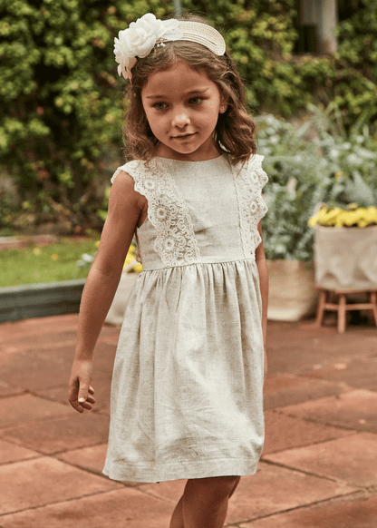 Linen Dress with Embroidered Detail