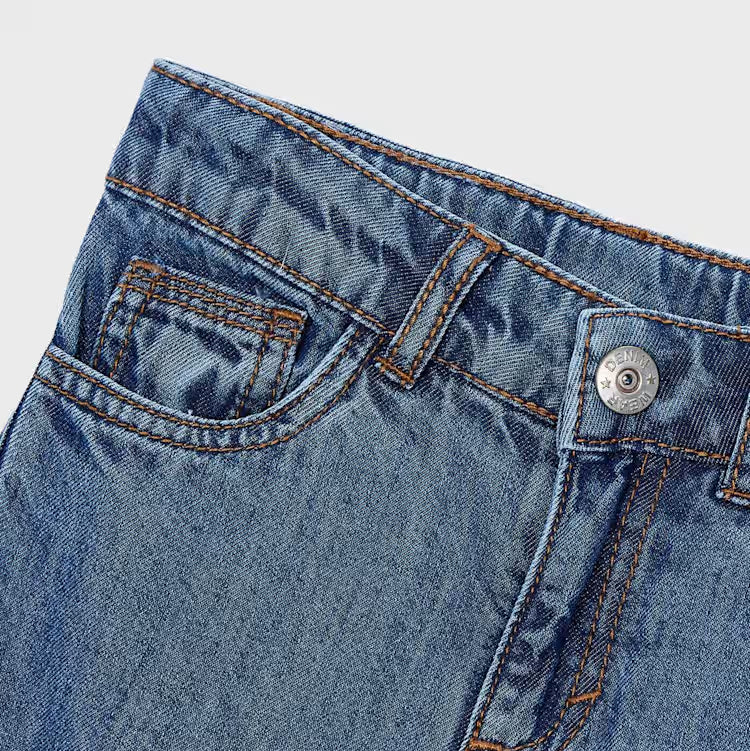 Dark Wide Leg Denim Pants