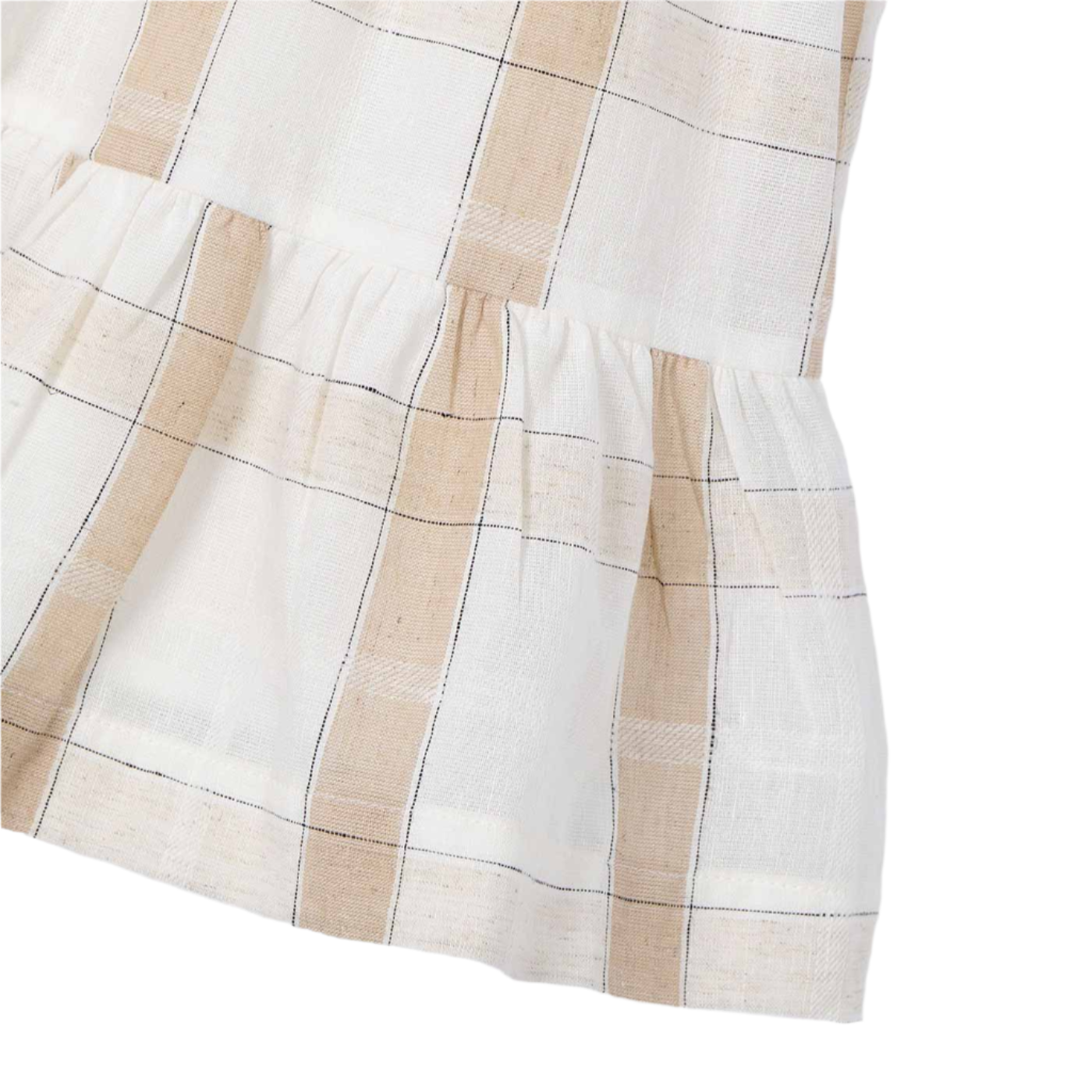 Cinnamon Plaid Linen Dress