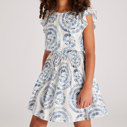 Lake Blue Printed Dress