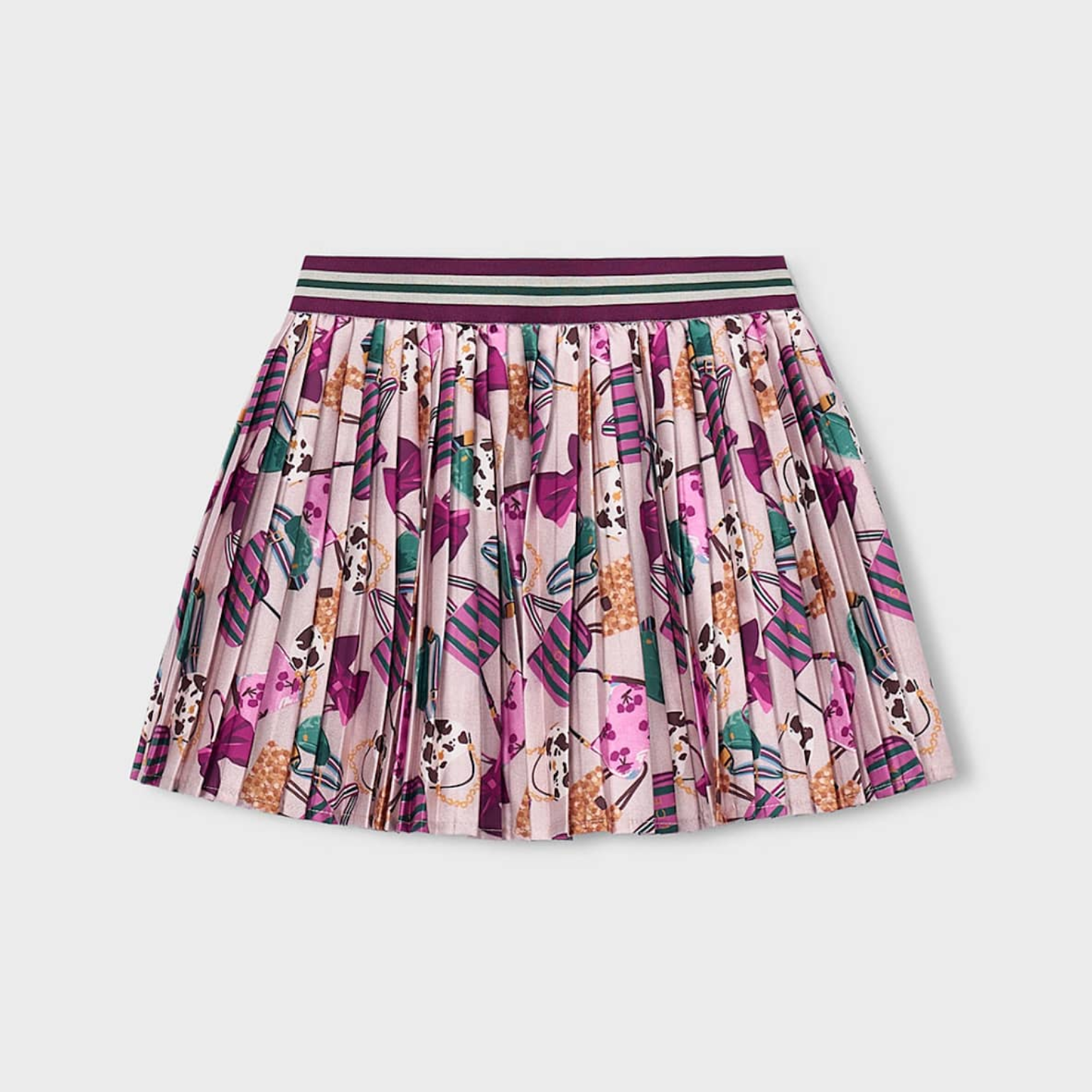 Bottle Green Pleated Skirt