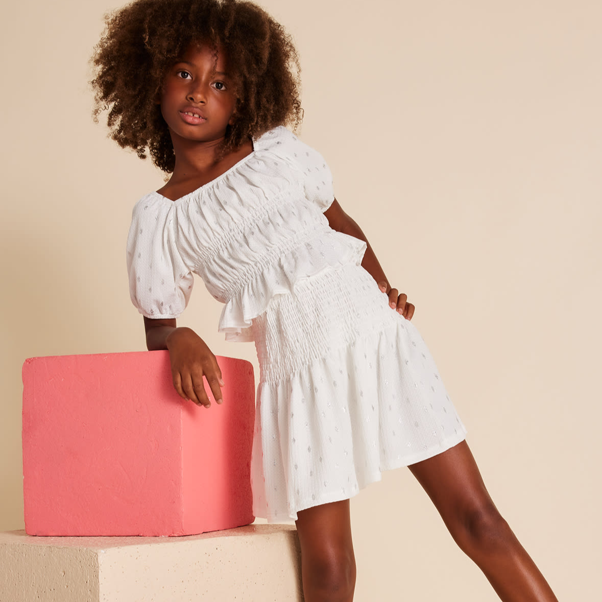 Silver Star Smocked Bambula Top