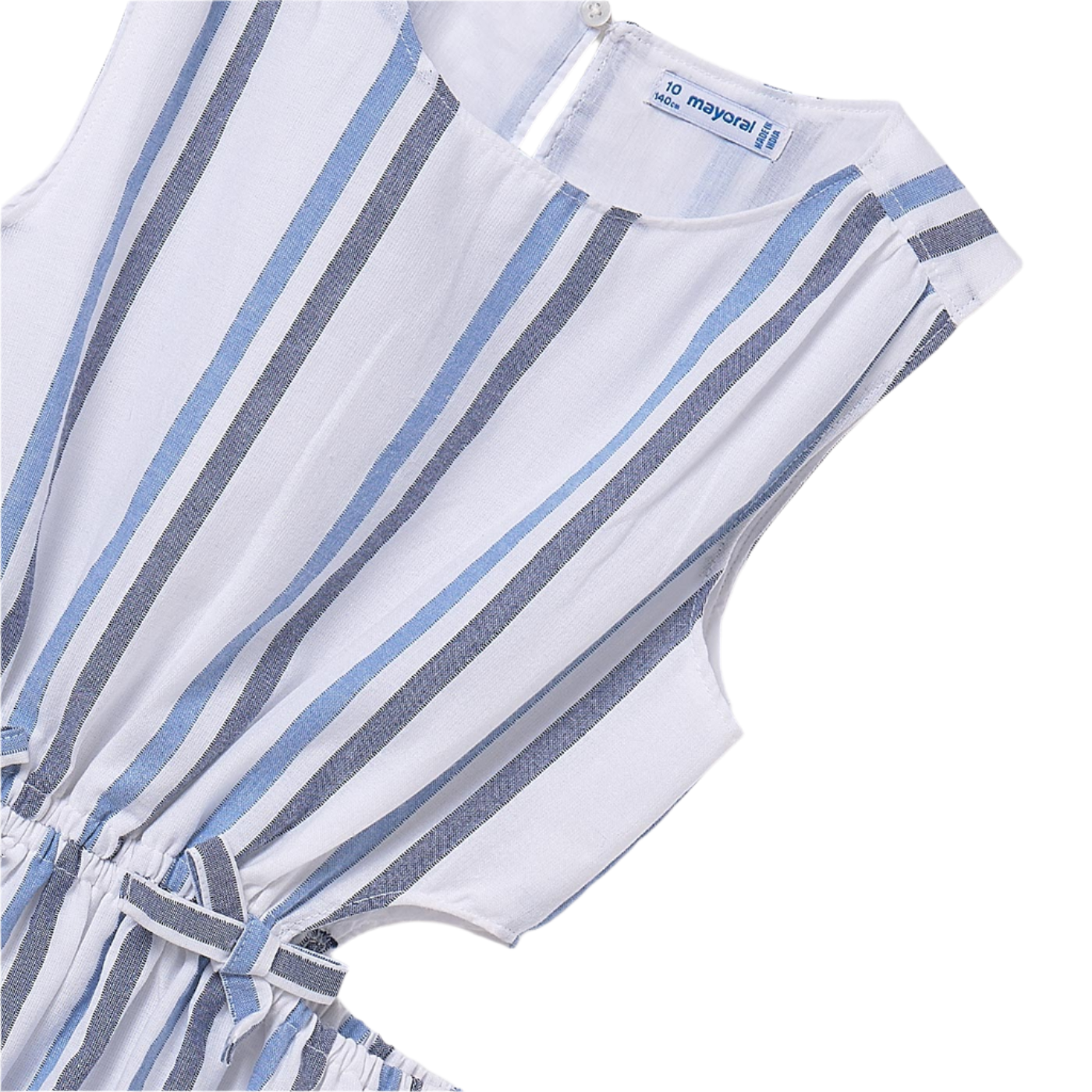 Blue Striped Cut Out Dress