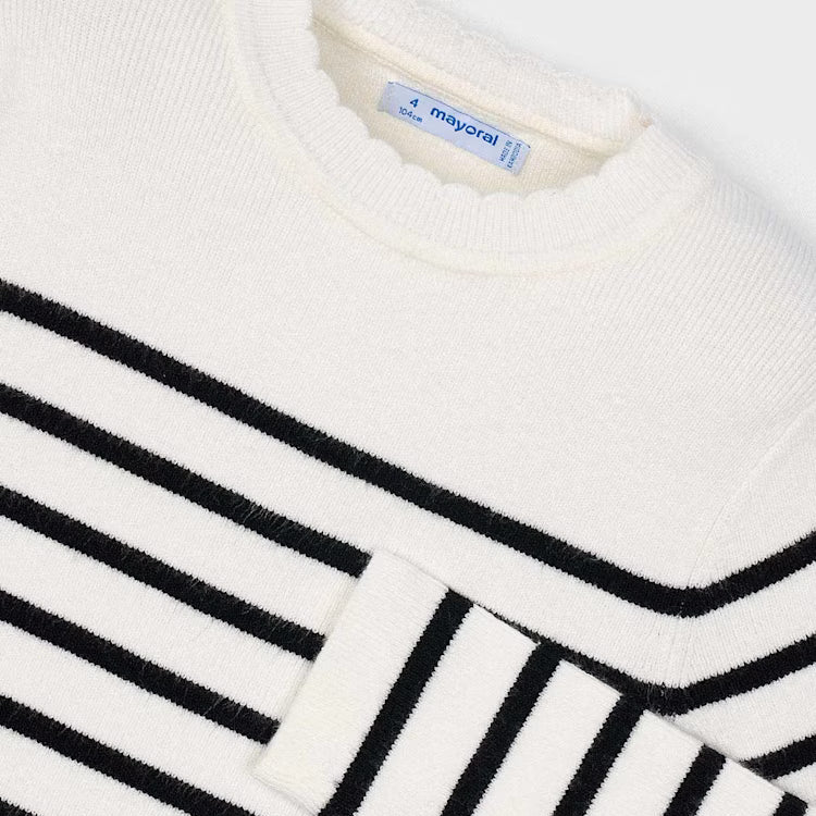 Macchiato Black White Striped Top