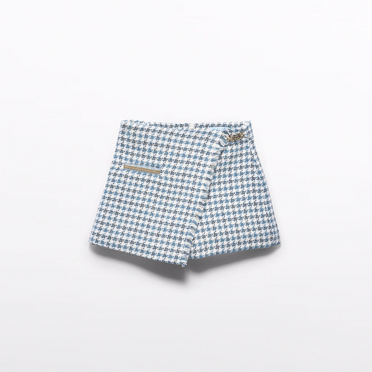 Cerulean Houndstooth Skort