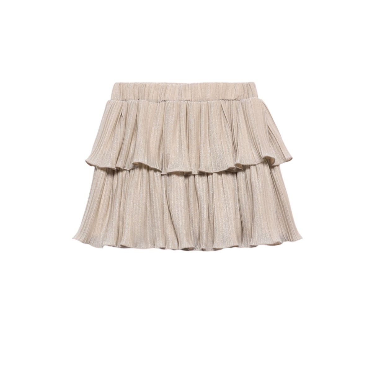 Golden Pleated Knit Skirt