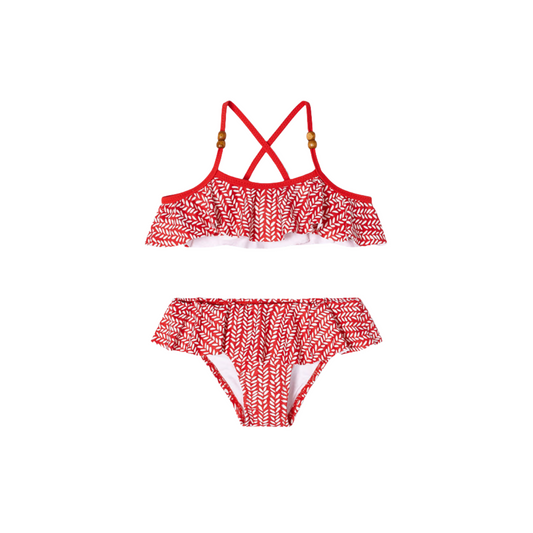 Grenadine Red Ruffle Bikini