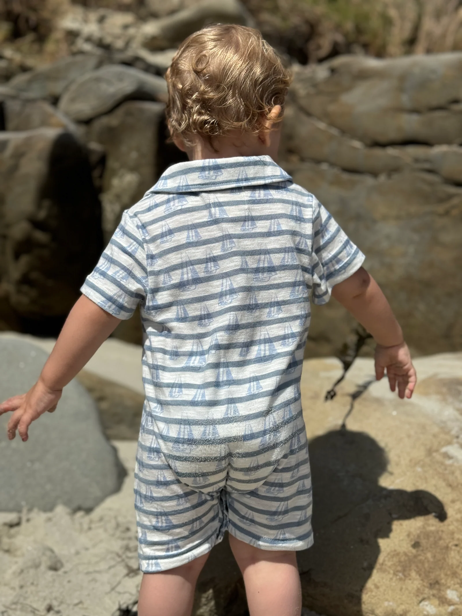 Sailboats Printed Baby Boy Romper