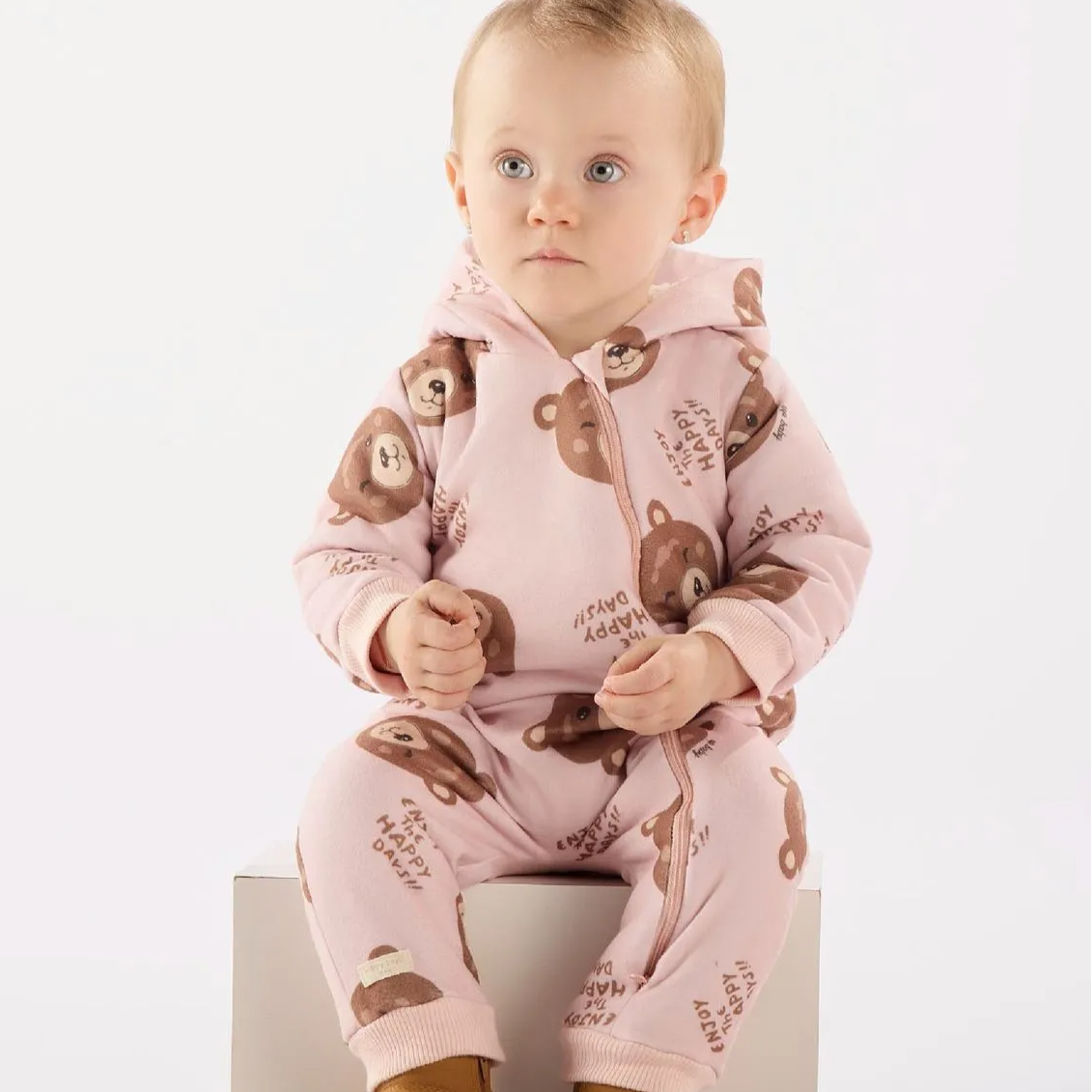 Pink Brown Bear Pram