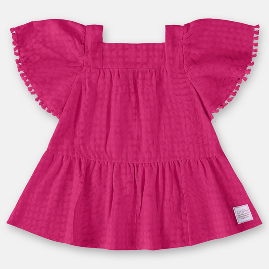 Hot Pink Woven Blouse and Bloomer Set