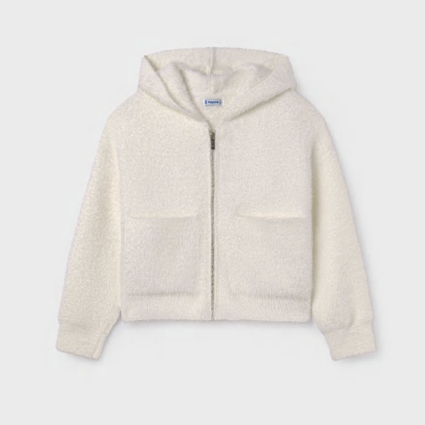 Natural Chenille Zipper Hoodie