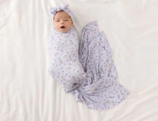 Jeanette Infant Swaddle and Headwrap Set