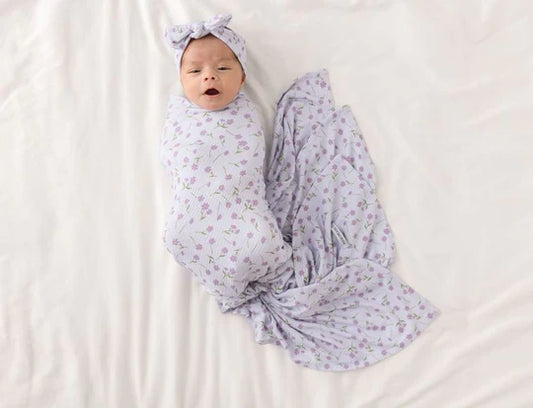 Jeanette Infant Swaddle and Headwrap Set