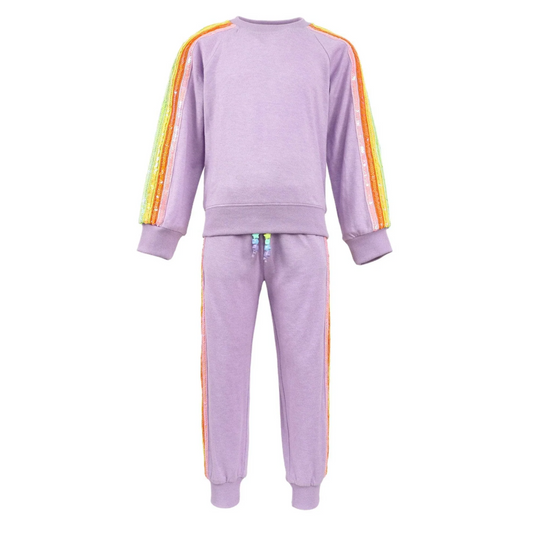 Lavender Rainbow Sequin Set