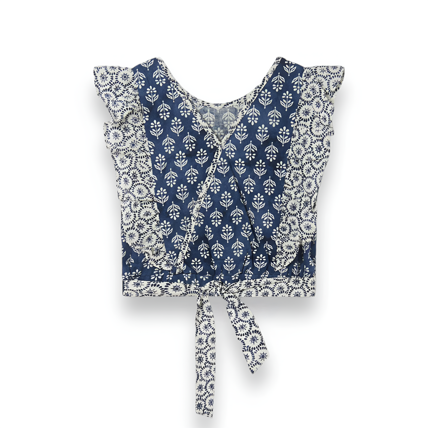 Mixed Pattern Blue Blouse