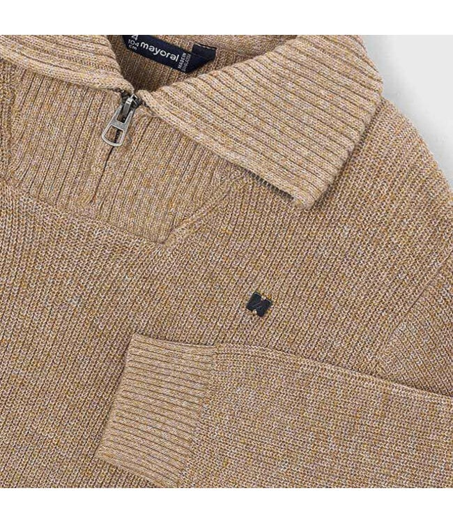 Brown Quarter Zip Sweater