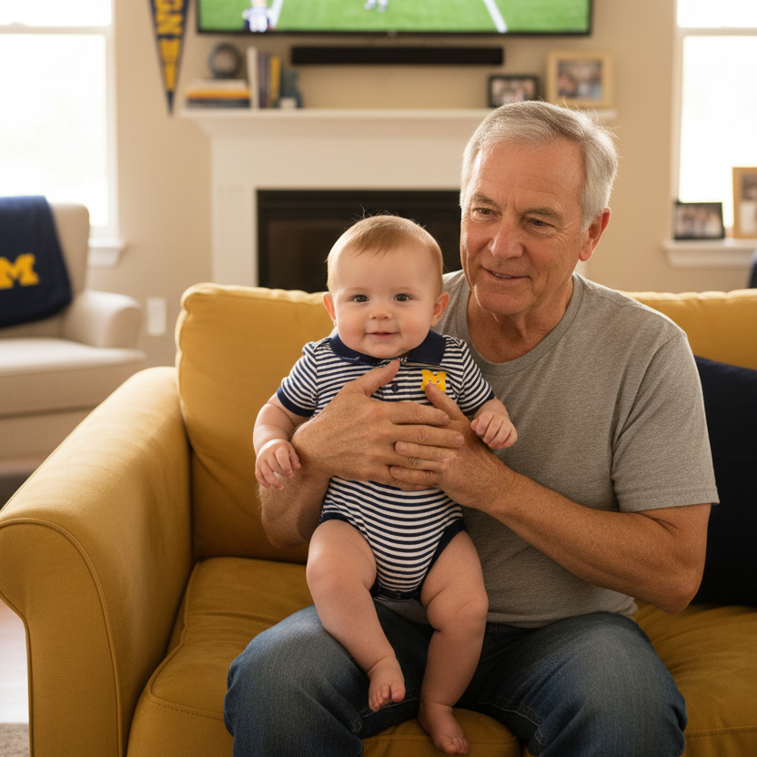 Michigan Wolverines Baby Boy with Grandpa