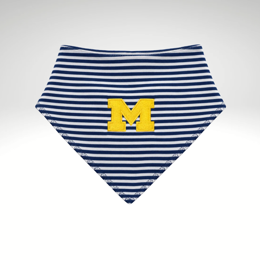 Block M Striped Bandana Bib