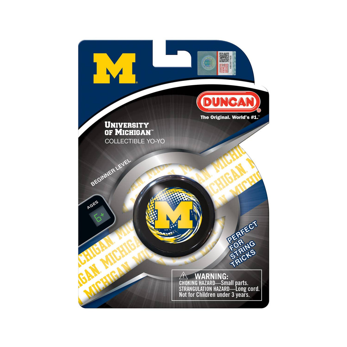 Duncan University of Michigan collectible yo-yo packaging on a white background