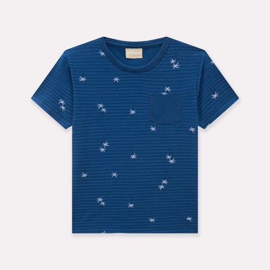 Blue Pacific Stripe Palm T-Shirt