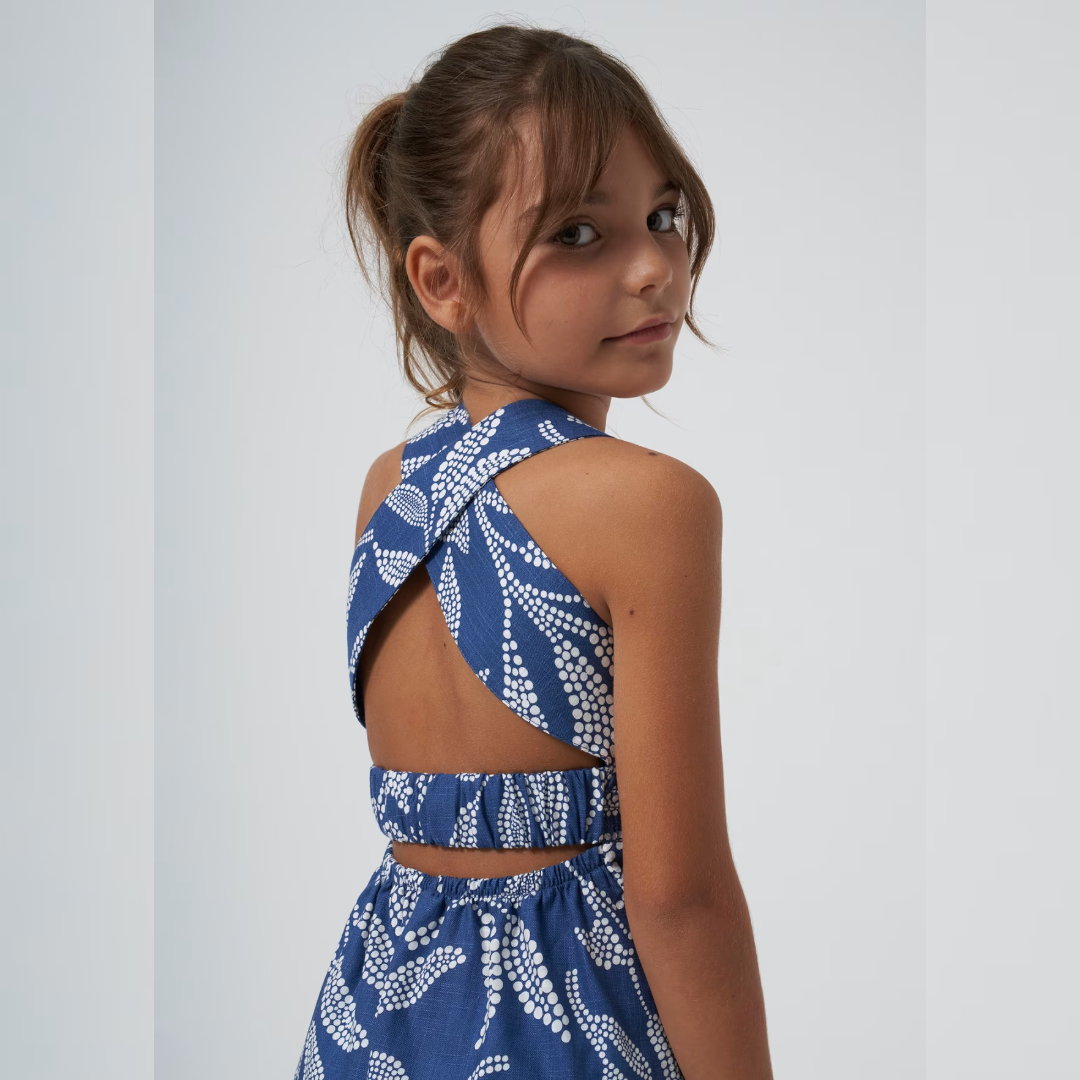 Cobalt Printed Maxi Dress