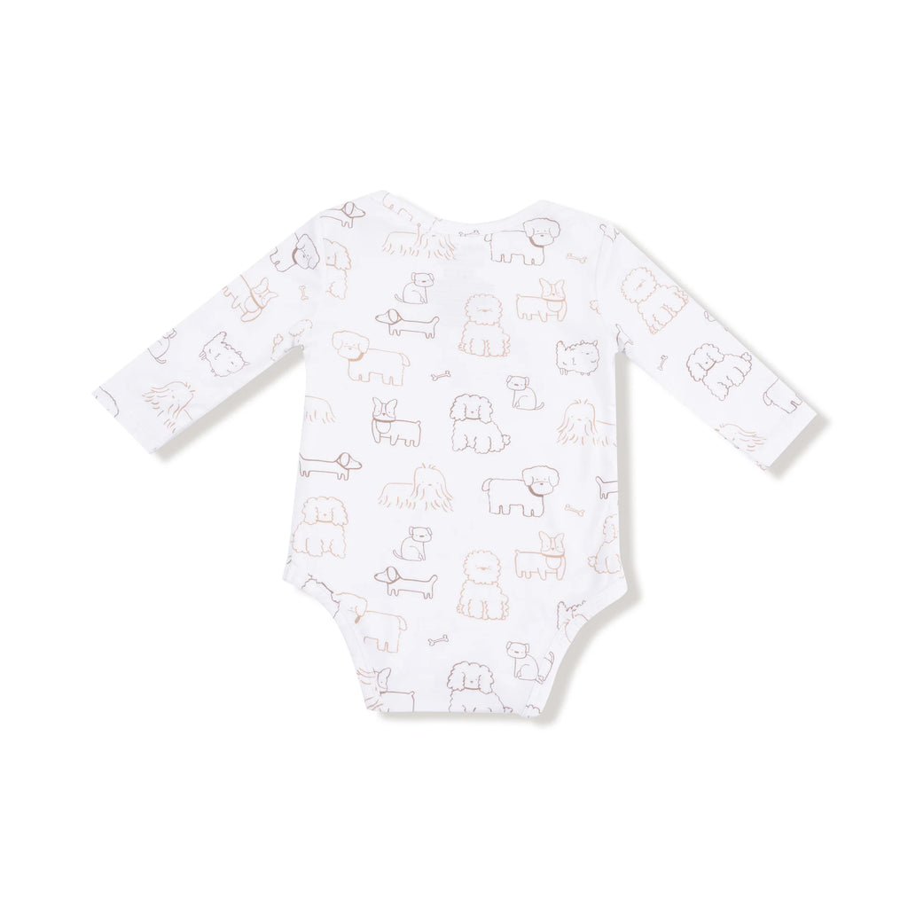 Neutral Pups Lap Shoulder Onesie