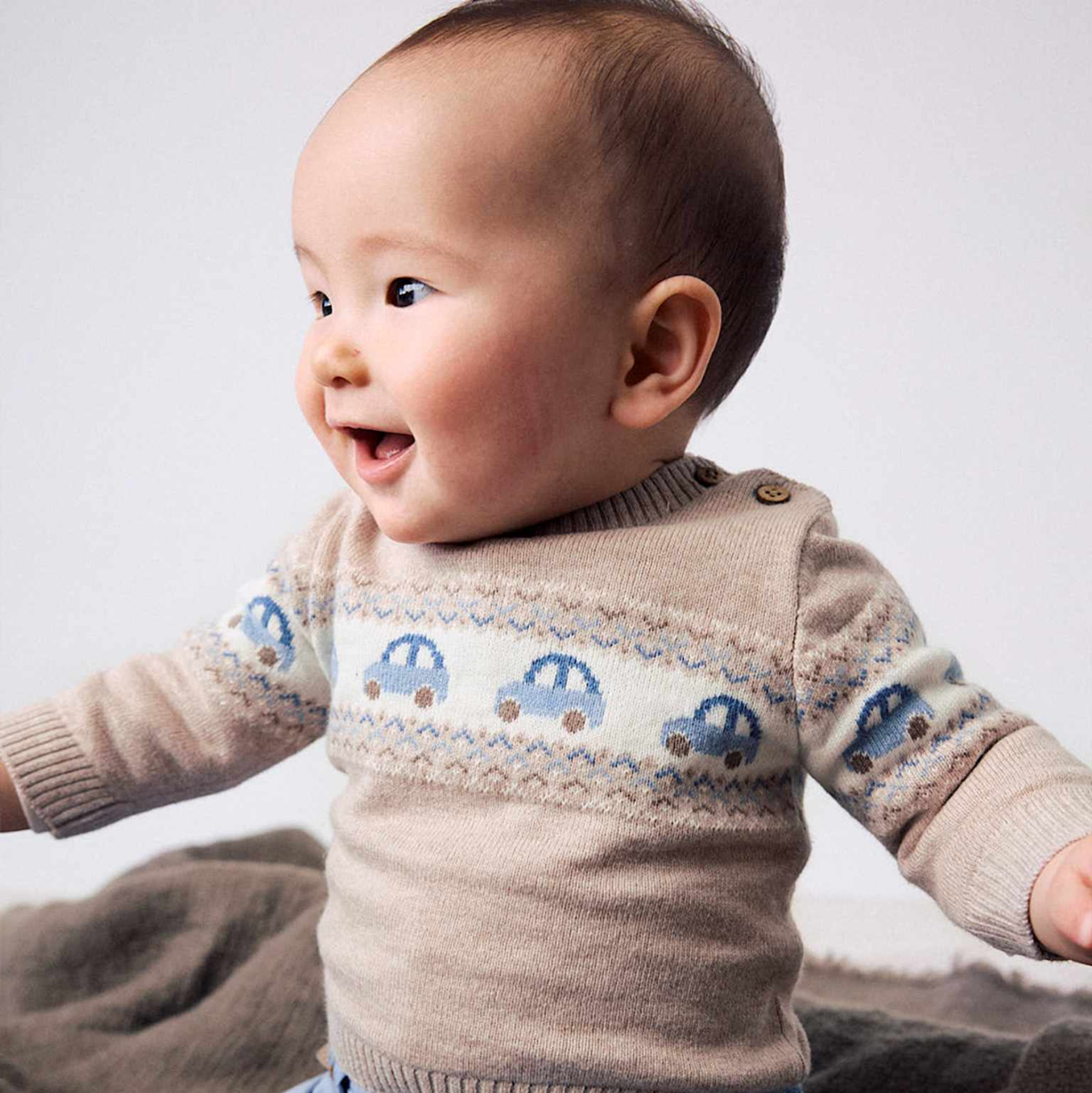 Mocha Cars Knit Sweater