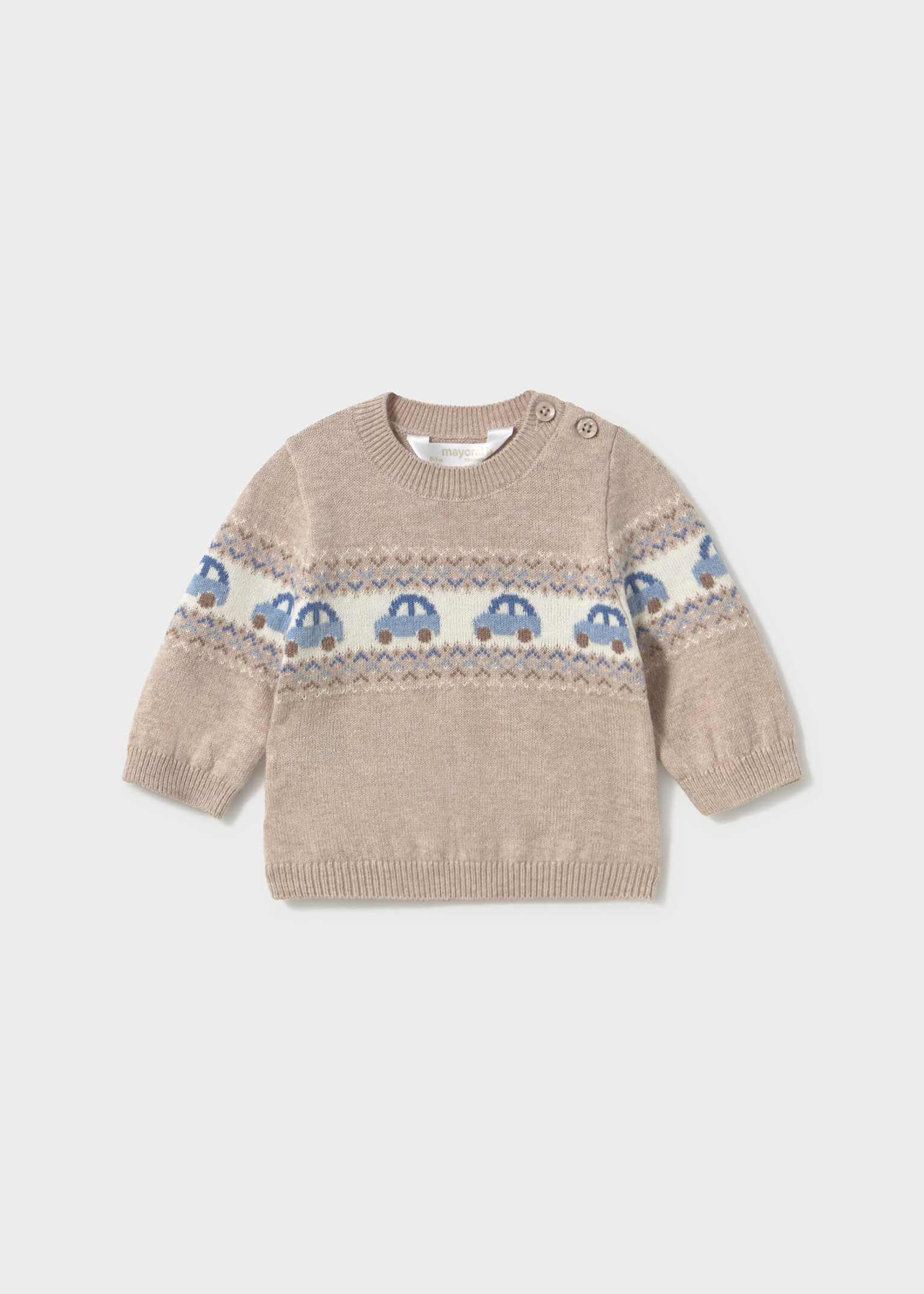 Mocha Cars Knit Sweater