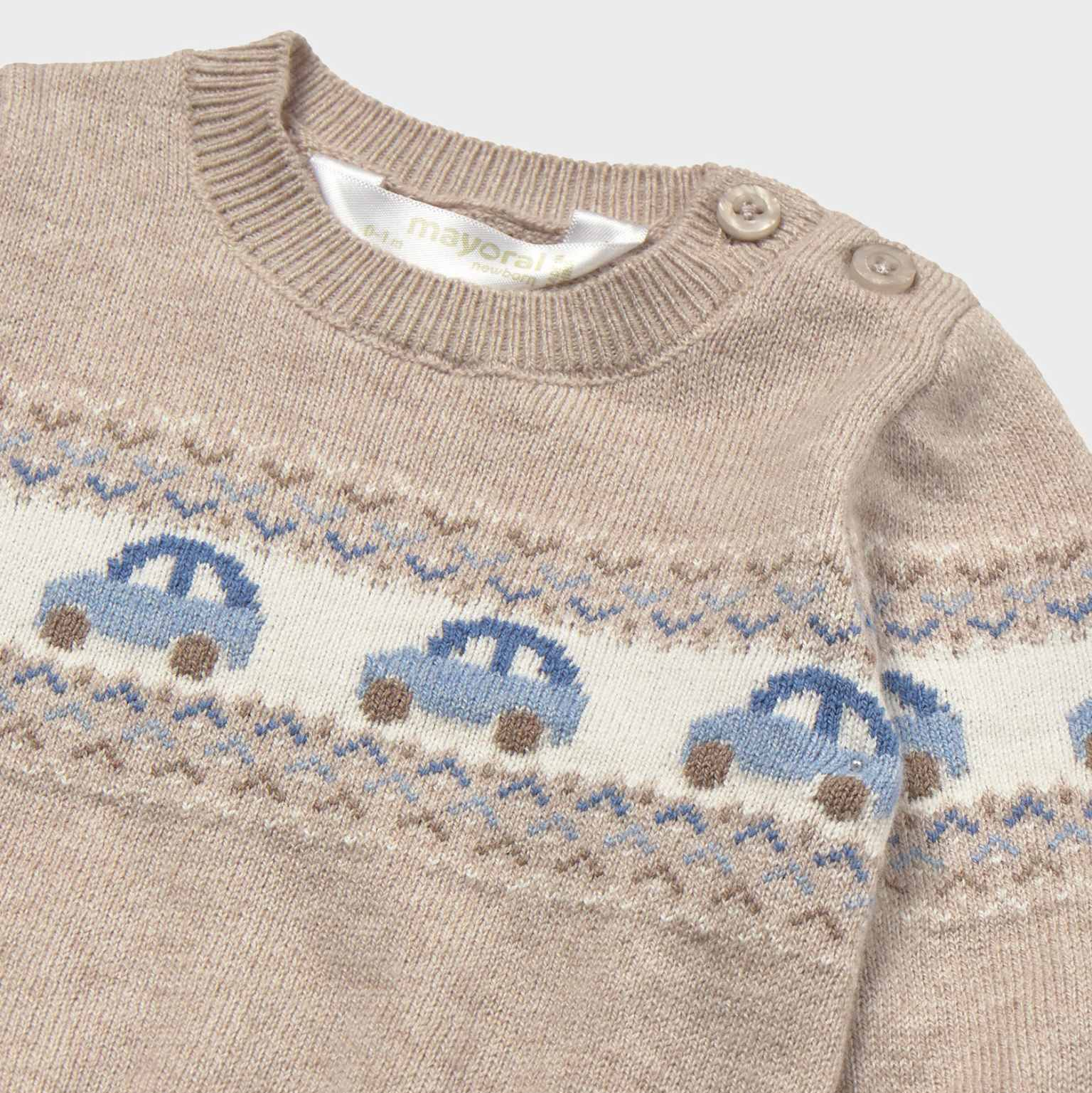 Mocha Cars Knit Sweater