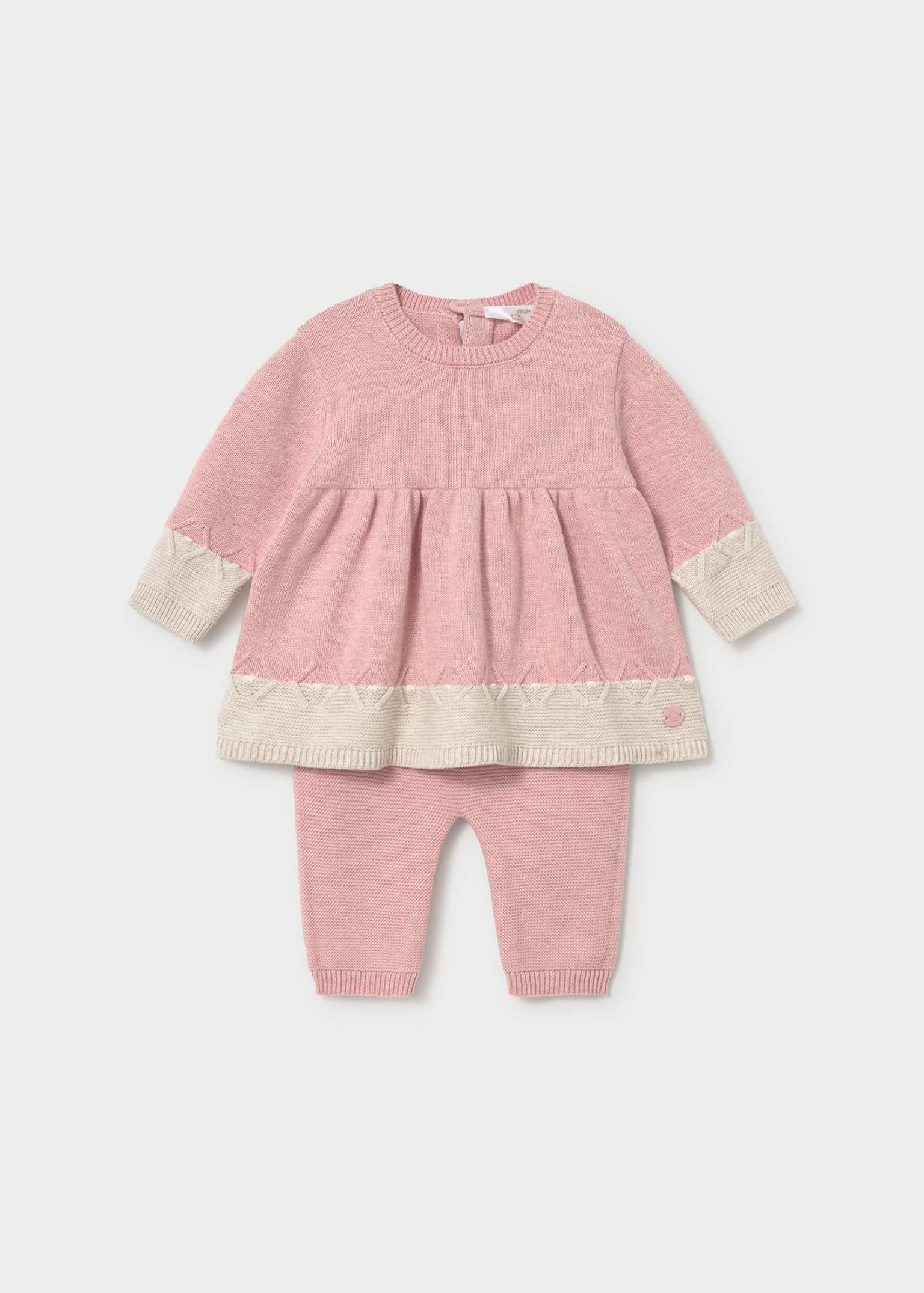 Pink Cream Knit Sweater Set