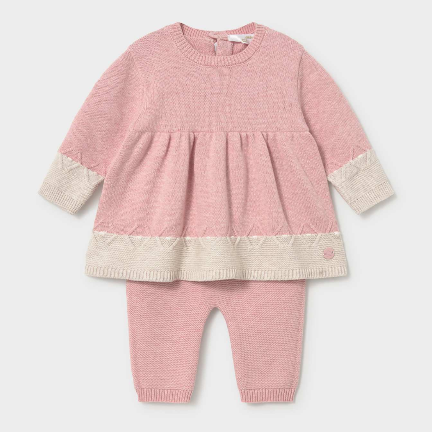 Pink Cream Knit Sweater Set