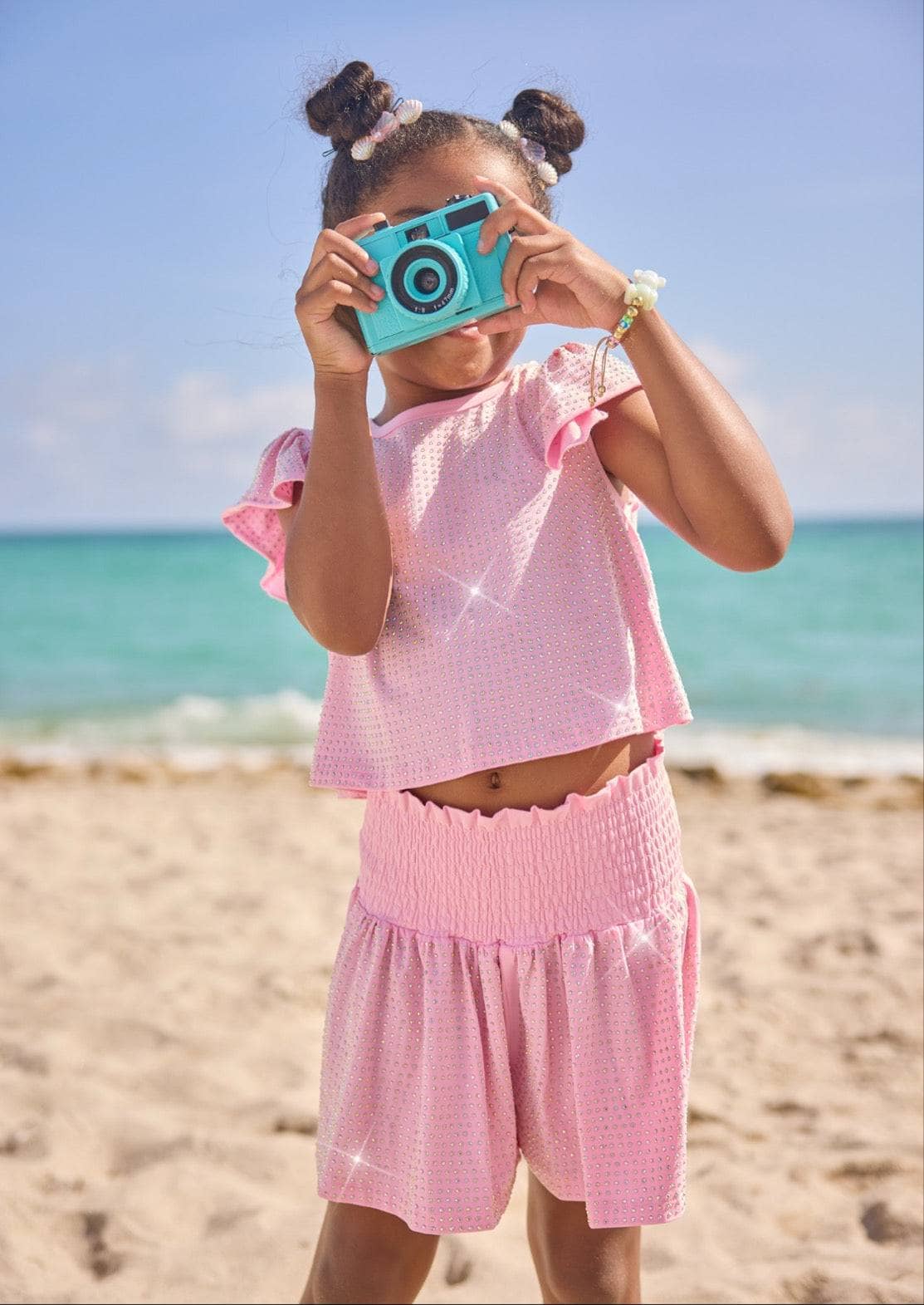 Pink Crystal Ruffle Short