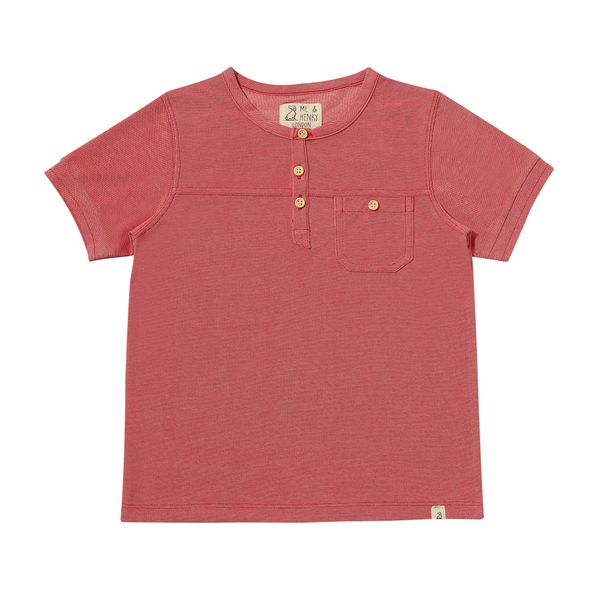 Red Pique Boardwalk Henley Tee